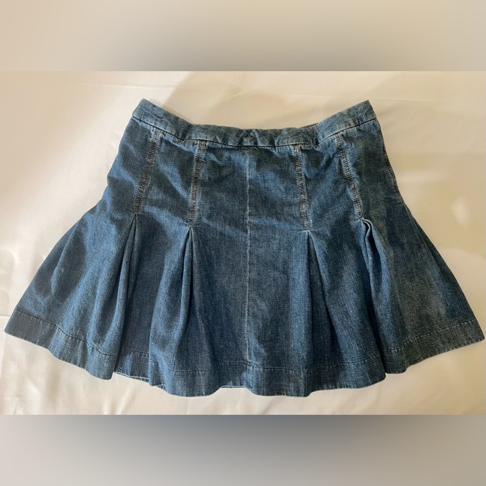Vintage Gap Denim Pleated Skirt - Medium Blue - Size 6 - Picture 3 of 11